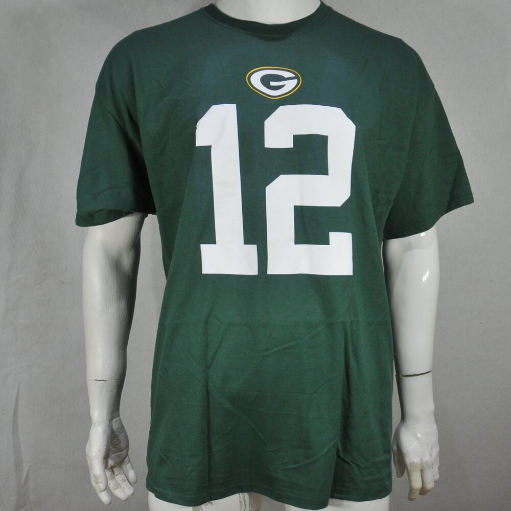 Green Bay Packers T shirt 2XL NFL Players Rodgers # 12 Green NWT